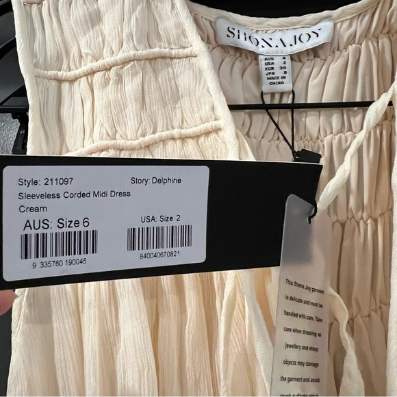 Shona Joy Delphine Sleeveless Midi Dress in Cream Size US 2 NEW! New with tags! - Picture 5 of 11